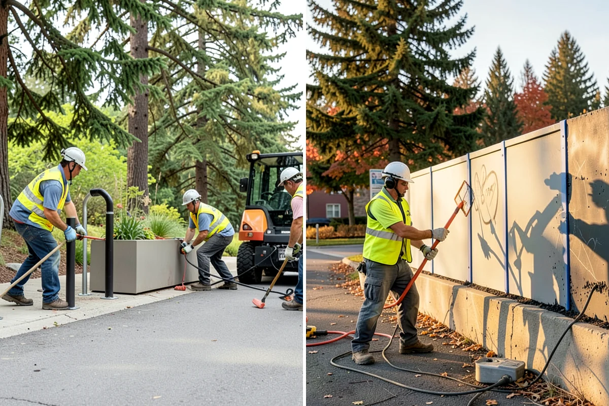 Municipal Sidewalk Construction in Fircrest, Pierce County, WA - Survey, grade verification, and utility locate coordination