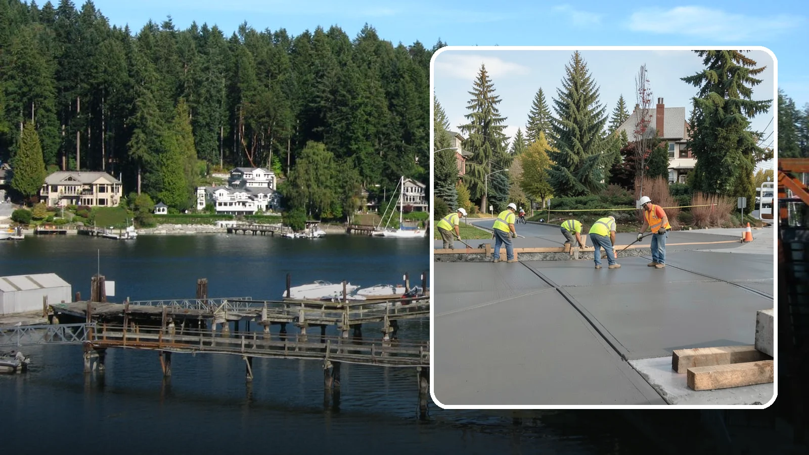 Municipal Sidewalk Construction in Gig Harbor, Pierce County, WA - Build new public sidewalk segments that close gaps in your pedestrian network and meet current accessibility standards.