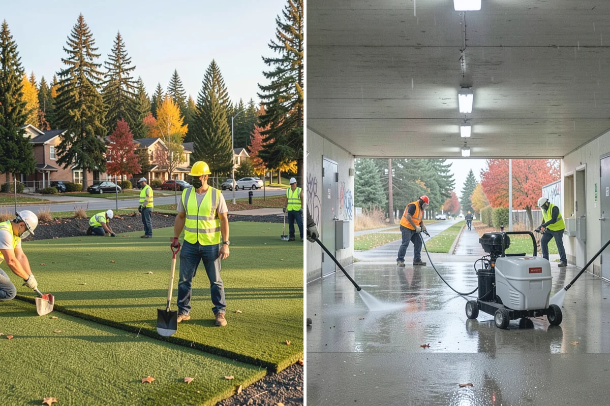 Municipal Sidewalk Construction in Hamilton, Skagit County, WA - Survey, grade verification, and utility locate coordination