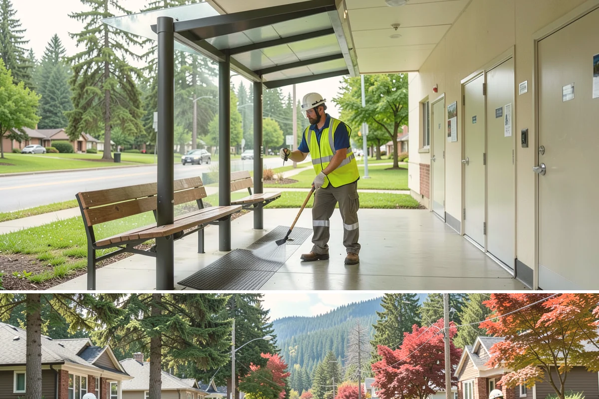 Municipal Sidewalk Construction in Hunts Point, King County, WA - Summer and early autumn provide the extended dry windows needed for grading, forming, and curing multi-block sidewalk runs.