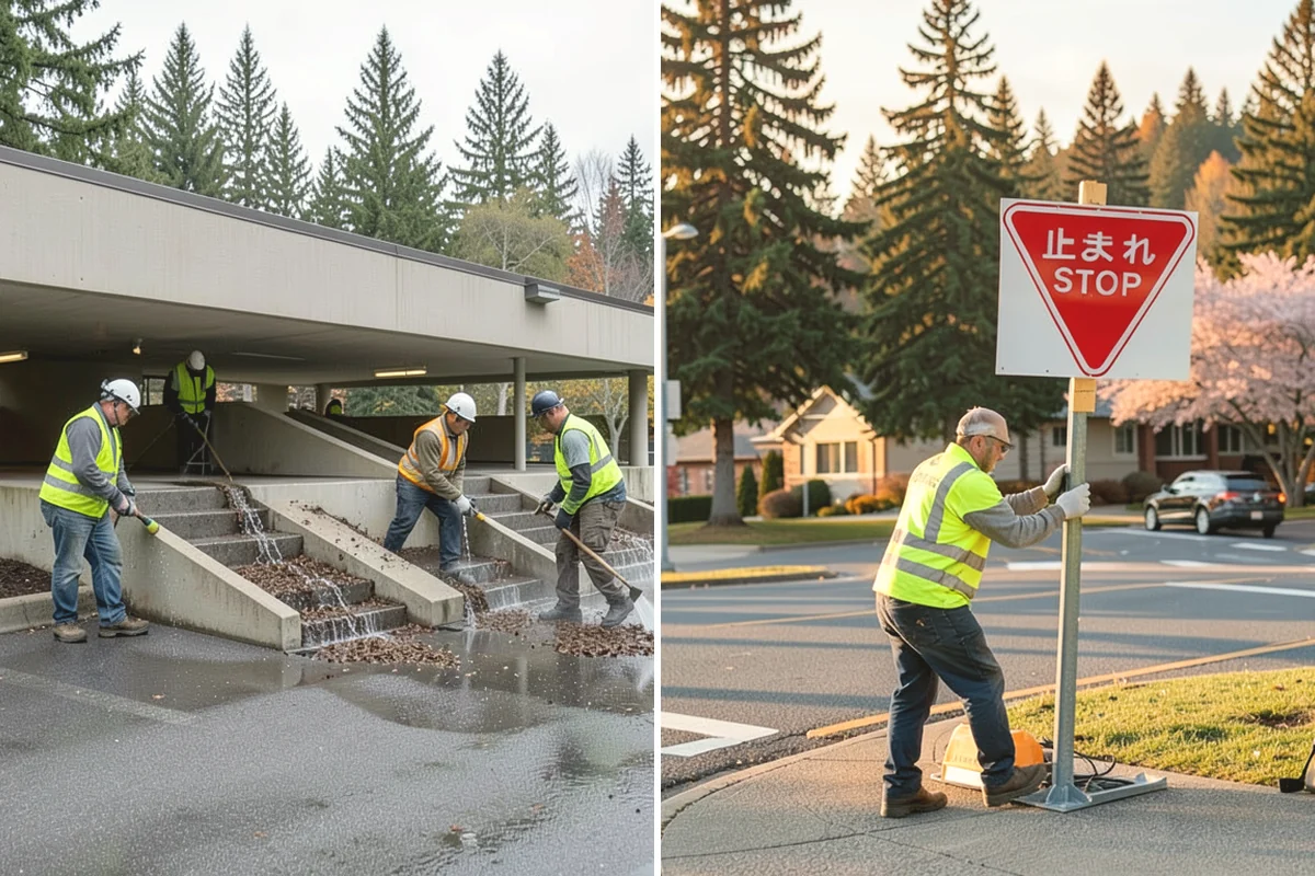 Municipal Sidewalk Construction in Issaquah, King County, WA - Survey, grade verification, and utility locate coordination