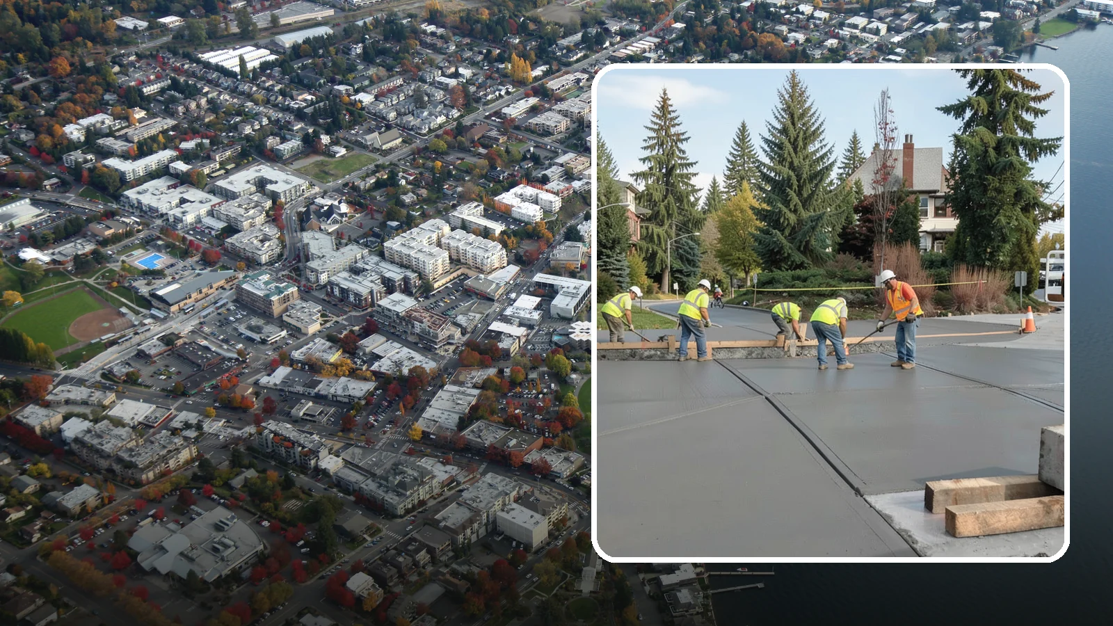 Municipal Sidewalk Construction in Kirkland, King County, WA - Build new public sidewalk segments that close gaps in your pedestrian network and meet current accessibility standards.