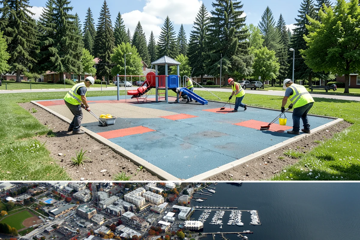 Municipal Sidewalk Construction in Kirkland, King County, WA - Summer and early autumn provide the extended dry windows needed for grading, forming, and curing multi-block sidewalk runs.