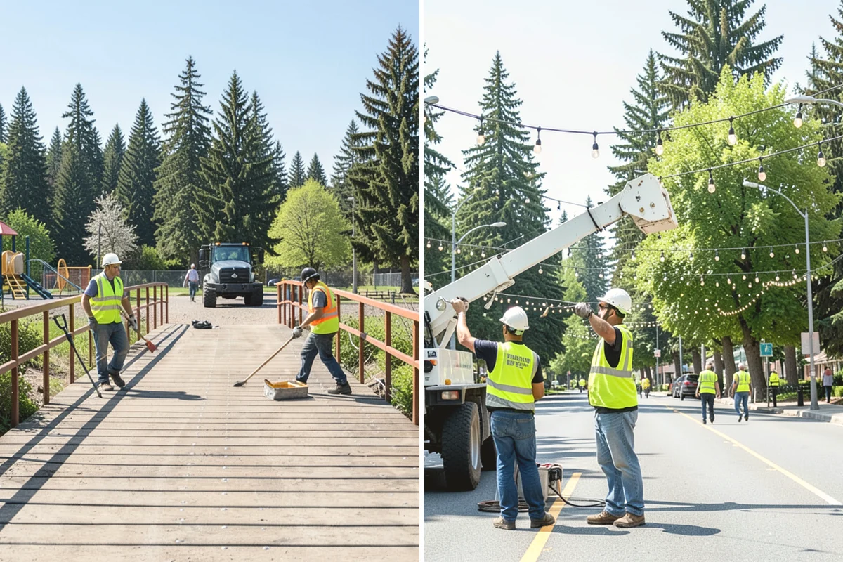 Municipal Sidewalk Construction in La Conner, Skagit County, WA - Survey, grade verification, and utility locate coordination