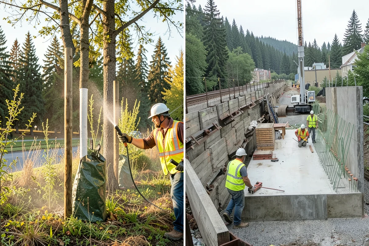 Municipal Sidewalk Construction in Maple Valley, King County, WA - Survey, grade verification, and utility locate coordination