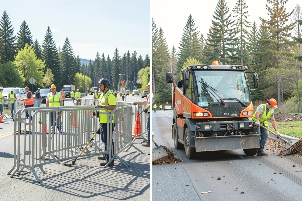 Municipal Sidewalk Construction in Mercer Island, King County, WA - Survey, grade verification, and utility locate coordination