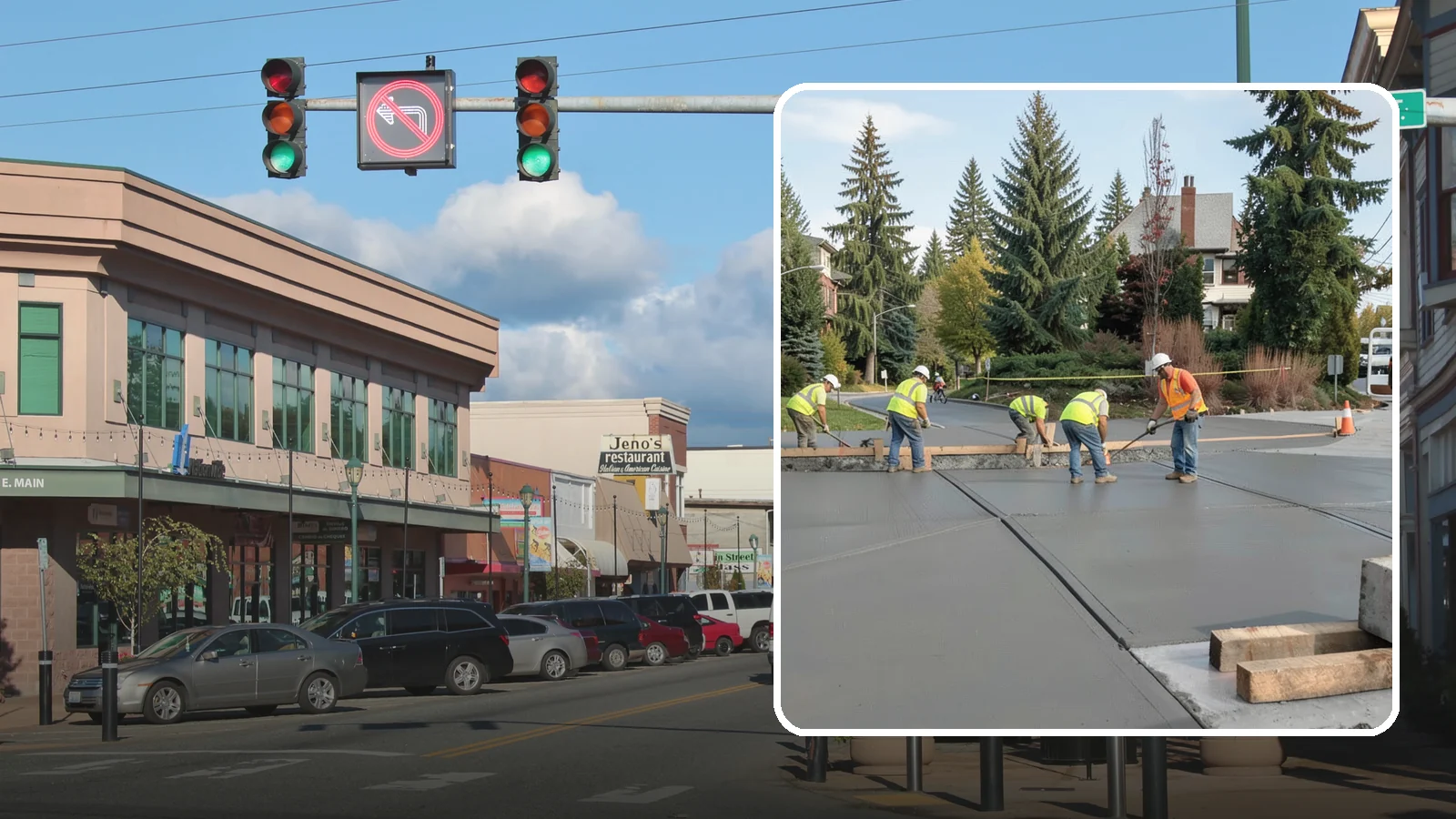 Municipal Sidewalk Construction in Monroe, Snohomish County, WA - Build new public sidewalk segments that close gaps in your pedestrian network and meet current accessibility standards.