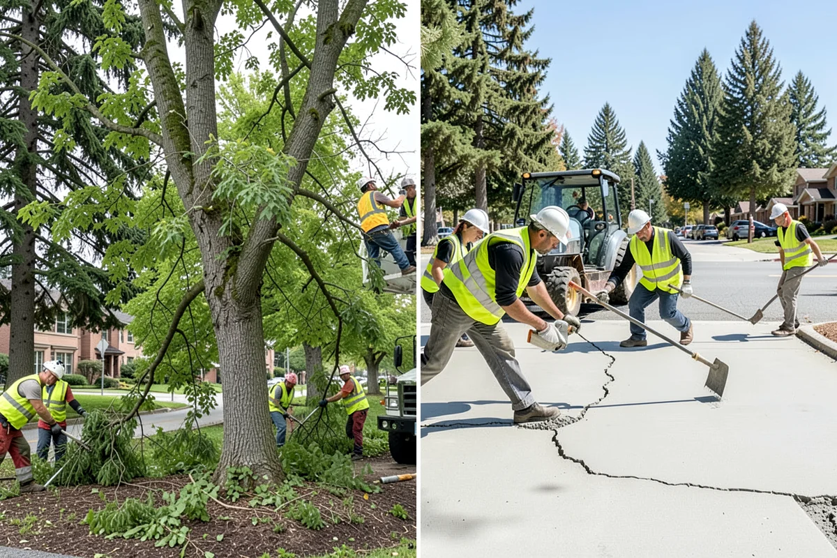 Municipal Sidewalk Construction in Puyallup, Pierce County, WA - Survey, grade verification, and utility locate coordination