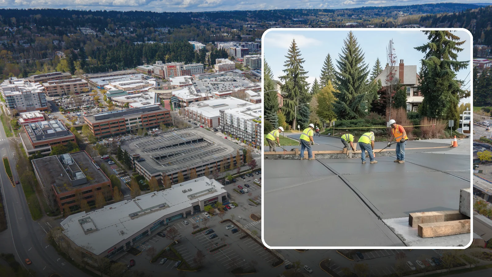 Municipal Sidewalk Construction in Redmond, King County, WA - Build new public sidewalk segments that close gaps in your pedestrian network and meet current accessibility standards.