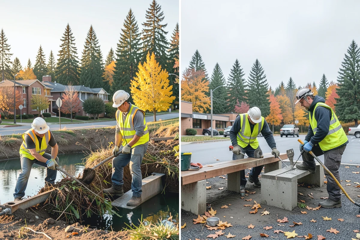 Municipal Sidewalk Construction in Renton, King County, WA - Survey, grade verification, and utility locate coordination