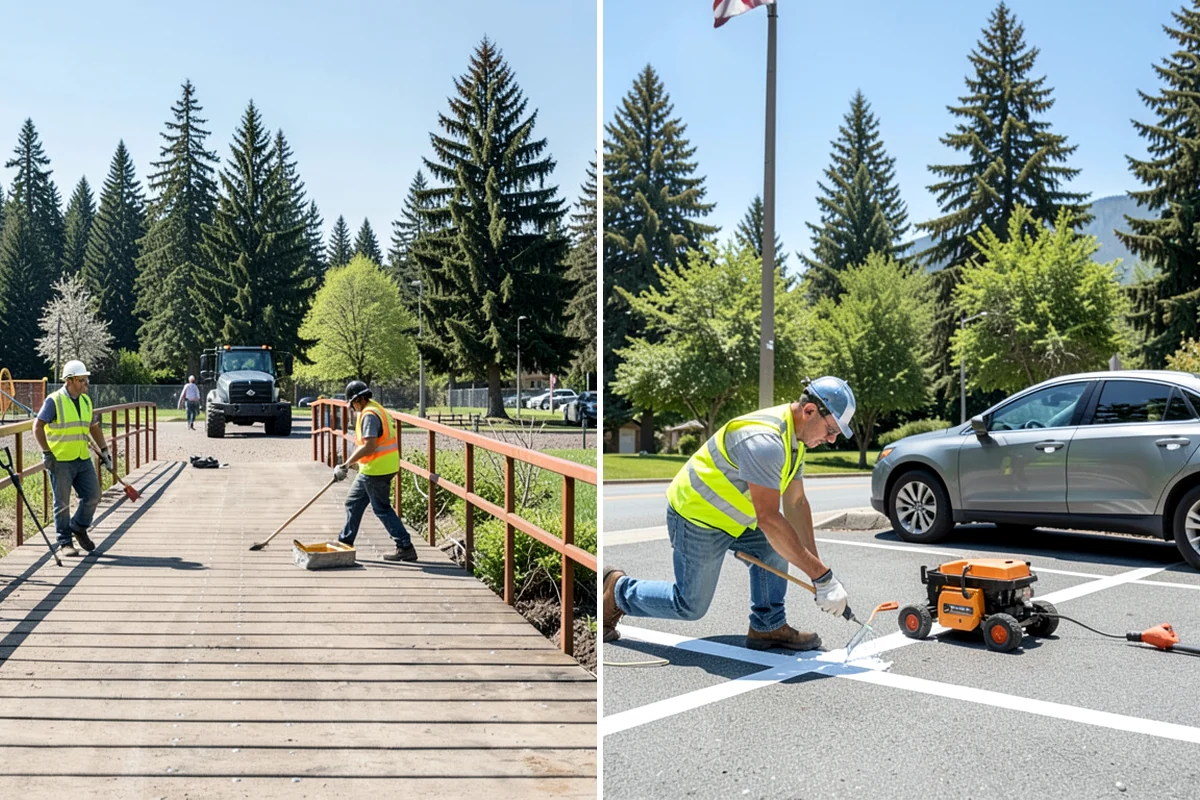 Municipal Sidewalk Construction in Shoreline, King County, WA - Survey, grade verification, and utility locate coordination
