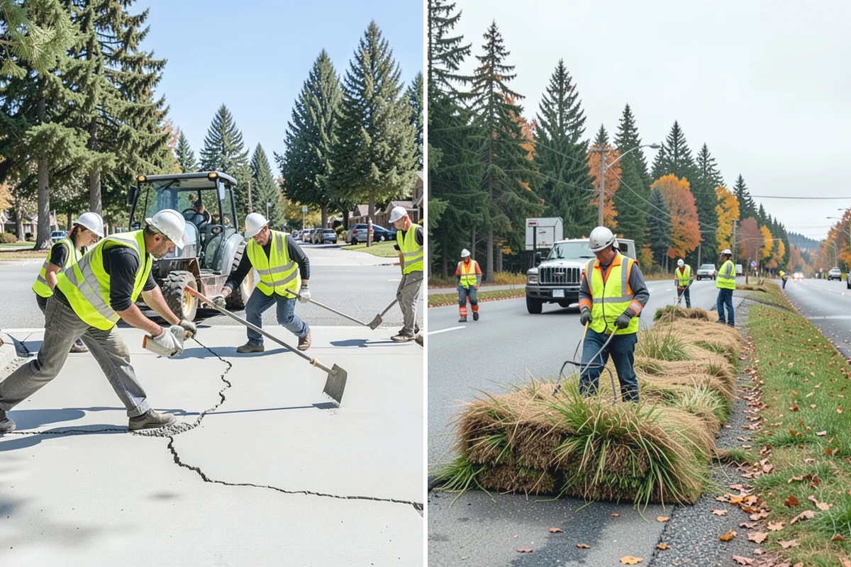 Municipal Sidewalk Construction in Skykomish, King County, WA - Survey, grade verification, and utility locate coordination