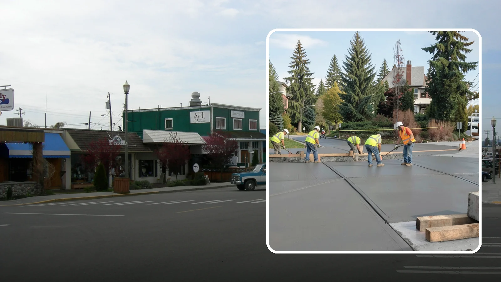 Municipal Sidewalk Construction in Stanwood, Snohomish County, WA - Build new public sidewalk segments that close gaps in your pedestrian network and meet current accessibility standards.