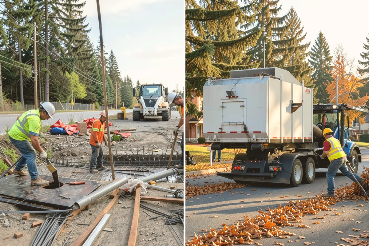 Municipal Sidewalk Construction in Stanwood, Snohomish County, WA - Survey, grade verification, and utility locate coordination