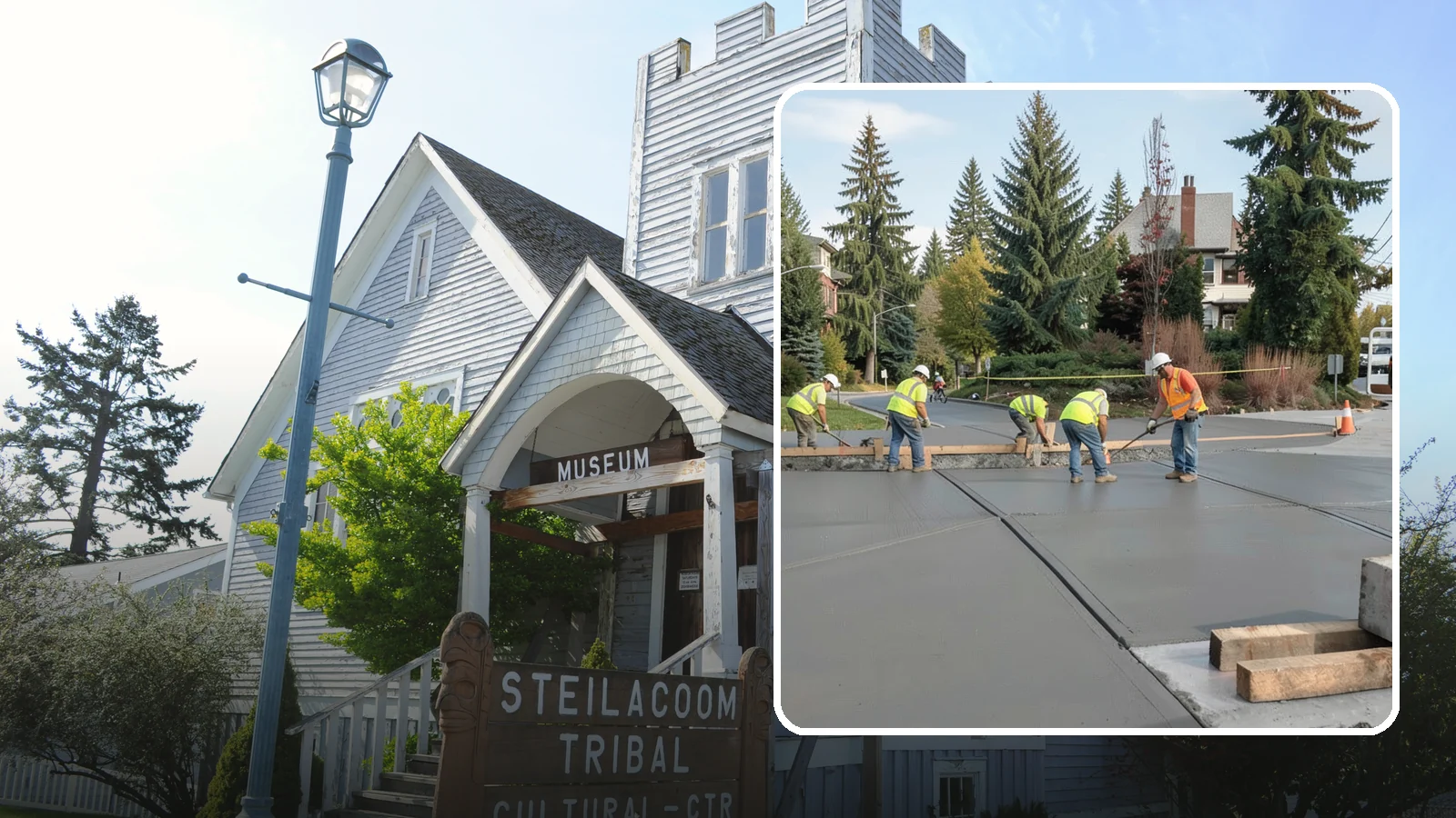 Municipal Sidewalk Construction in Steilacoom, Pierce County, WA - Build new public sidewalk segments that close gaps in your pedestrian network and meet current accessibility standards.