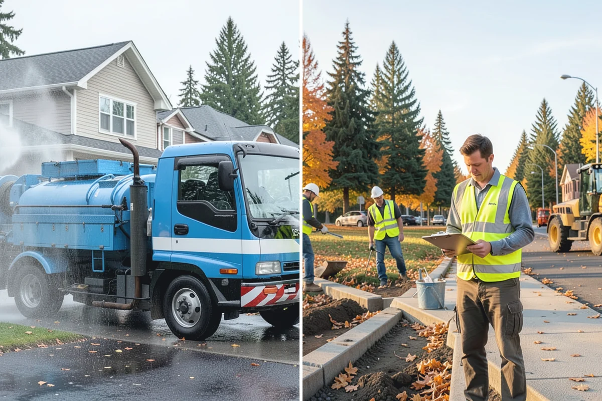 Municipal Sidewalk Construction in Sumner, Pierce County, WA - Survey, grade verification, and utility locate coordination