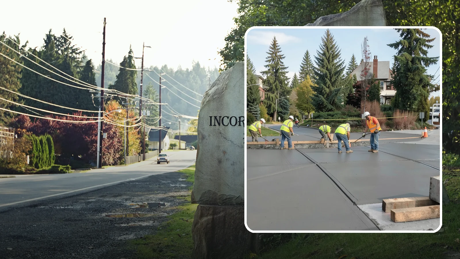 Municipal Sidewalk Construction in Wilkeson, Pierce County, WA - Build new public sidewalk segments that close gaps in your pedestrian network and meet current accessibility standards.