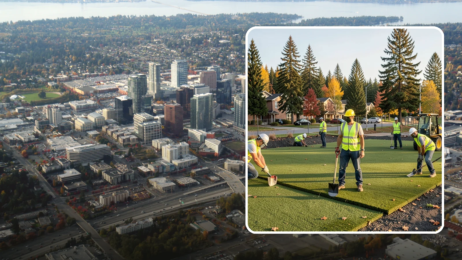 Municipal Sod Installation in Bellevue, King County, WA - We install graded, established sod for public parks, sports fields, and civic grounds under insured, prevailing-wage contracts...