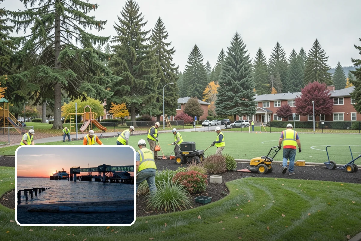 Municipal Sod Installation in Edmonds, Snohomish County, WA - Instant, usable turf minimizes closure time for parks and fields