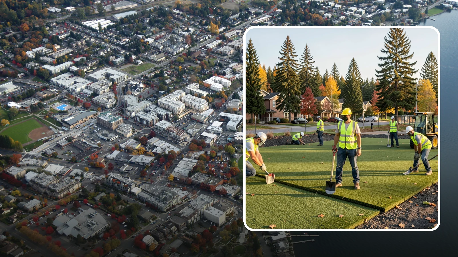 Municipal Sod Installation in Kirkland, King County, WA - We install graded, established sod for public parks, sports fields, and civic grounds under insured, prevailing-wage contracts...