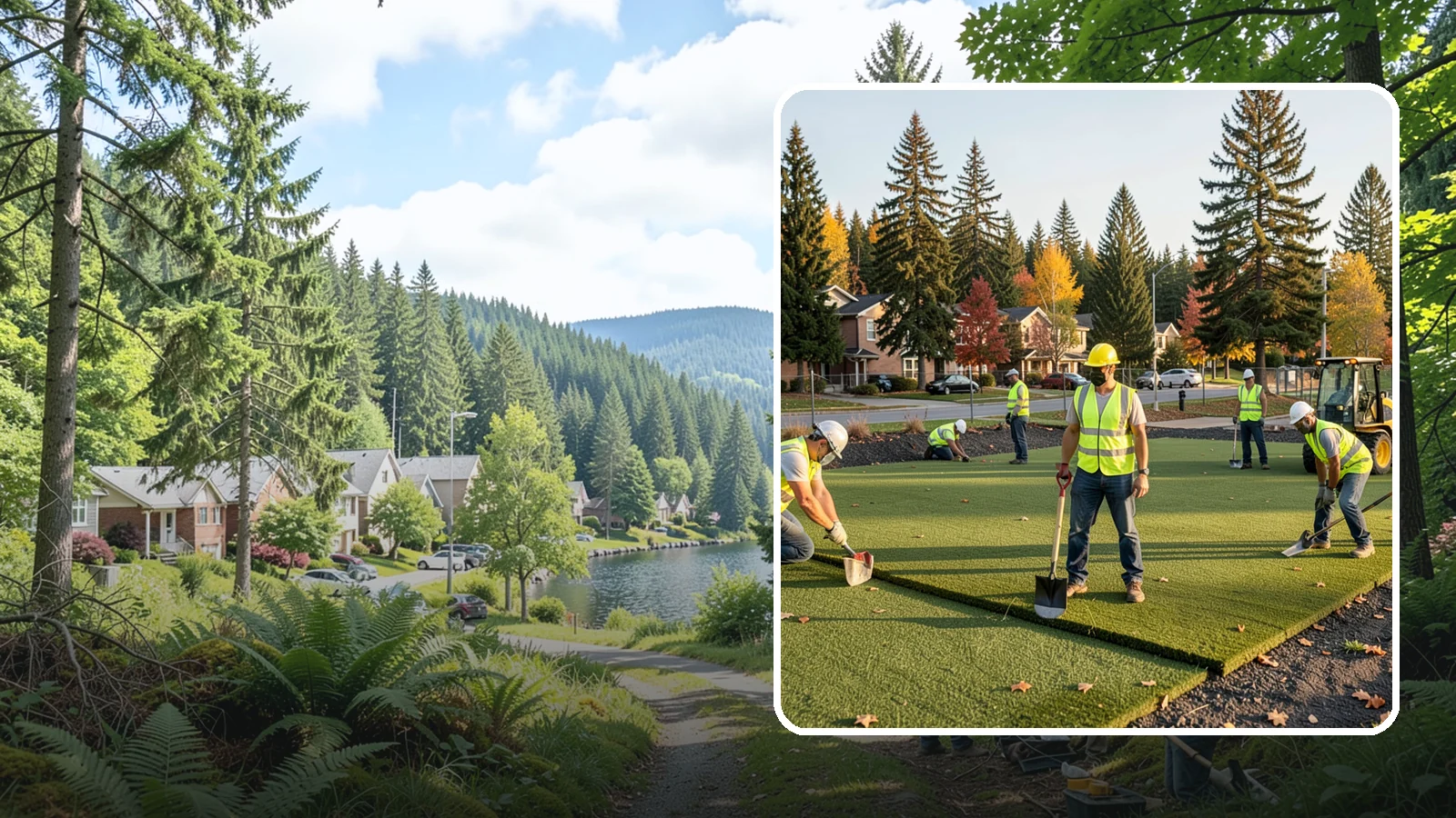 Municipal Sod Installation in Lake Forest Park, King County, WA - We install graded, established sod for public parks, sports fields, and civic grounds under insured, prevailing-wage contracts...