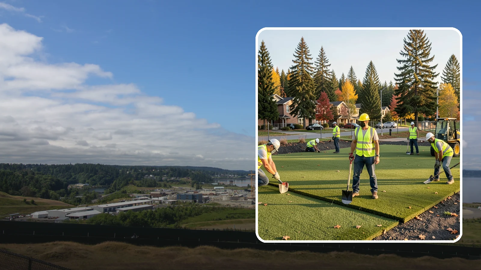 Municipal Sod Installation in University Place, Pierce County, WA - We install graded, established sod for public parks, sports fields, and civic grounds under insured, prevailing-wage contracts...