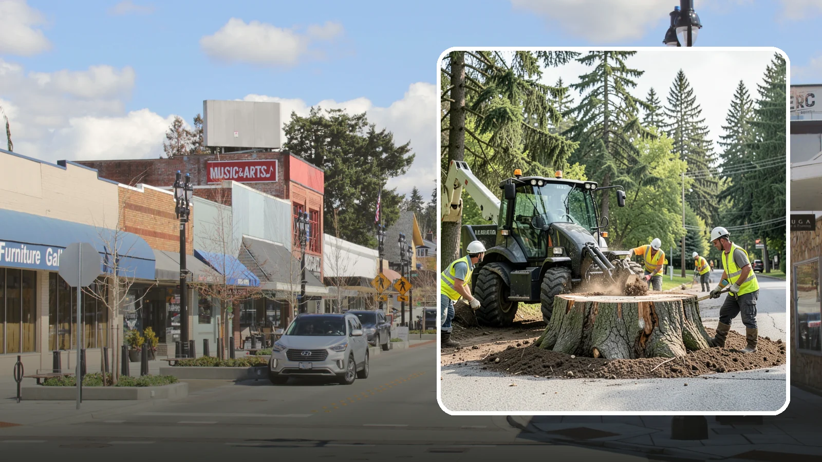 Municipal Stump Grinding in Bothell, King County, WA - We grind and restore public tree stumps to eliminate trip hazards and prepare sites for replanting or turf across Western...