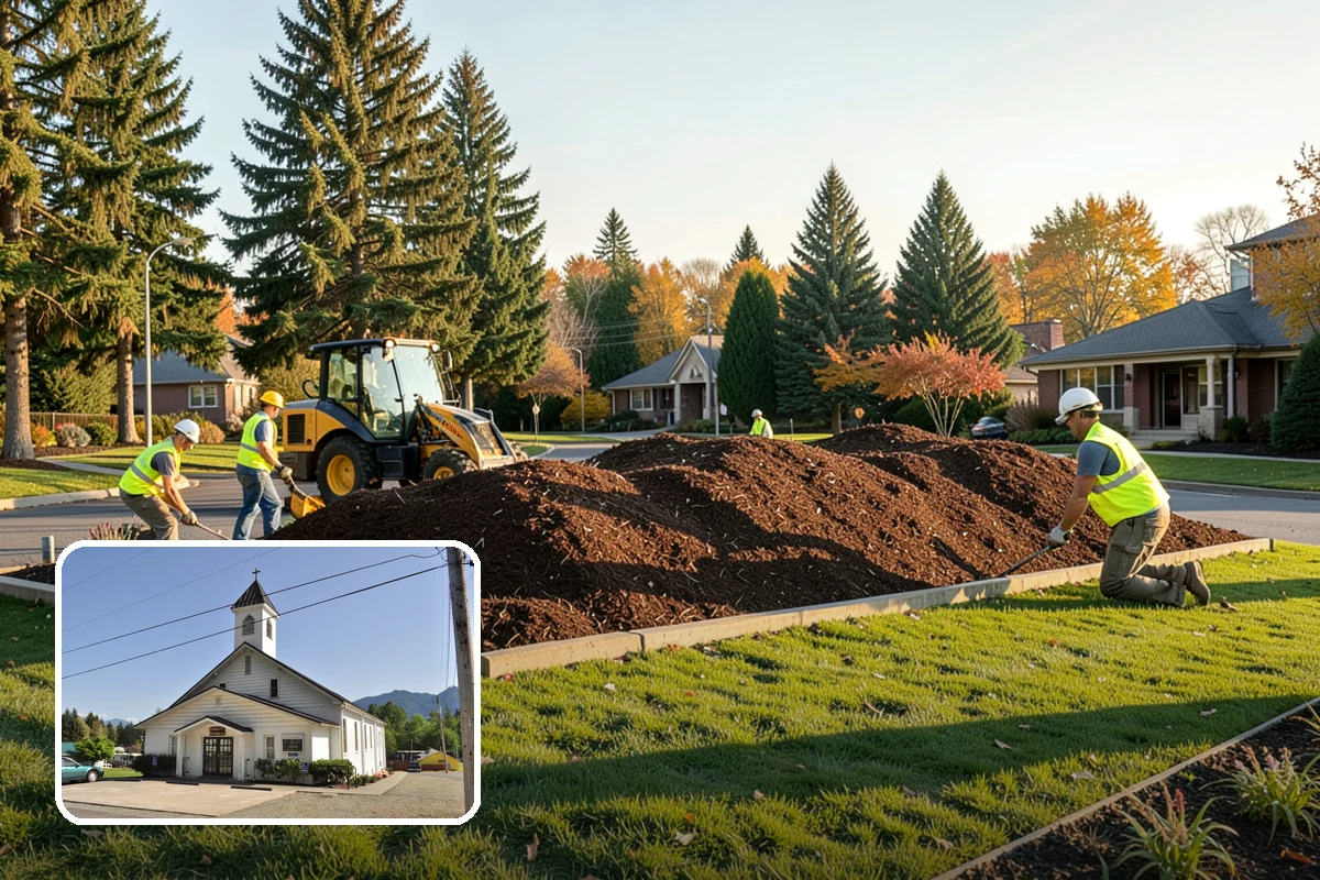 Municipal Stump Grinding in Concrete, Skagit County, WA - Below-grade grinding removes trip and mowing hazards from public spaces