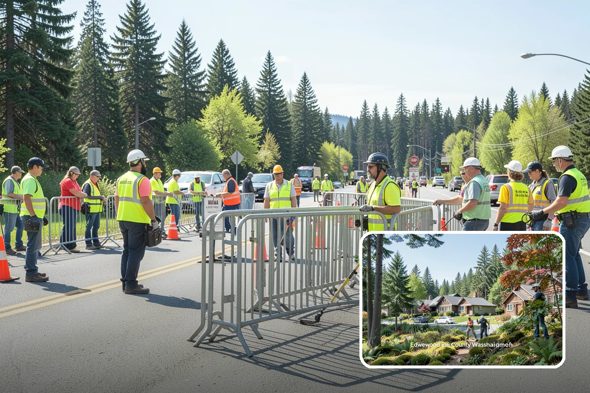 Municipal Stump Grinding in Edgewood, Pierce County, WA - Below-grade grinding removes trip and mowing hazards from public spaces