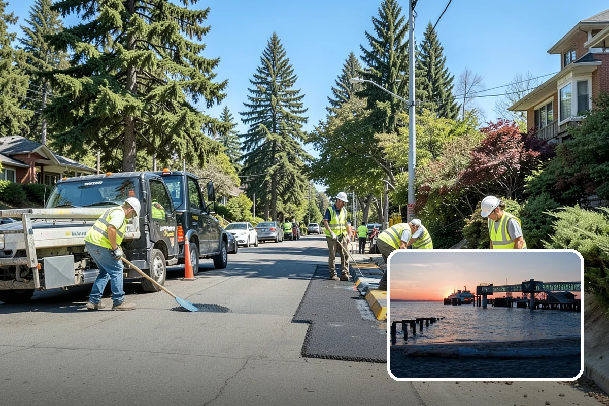 Municipal Stump Grinding in Edmonds, Snohomish County, WA - Below-grade grinding removes trip and mowing hazards from public spaces