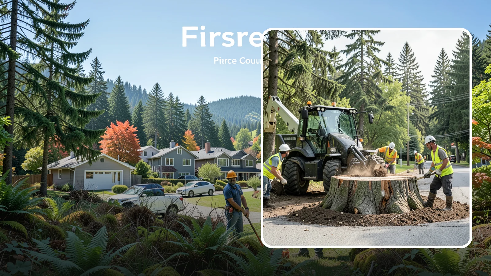 Municipal Stump Grinding in Fircrest, Pierce County, WA - We grind and restore public tree stumps to eliminate trip hazards and prepare sites for replanting or turf across Western...