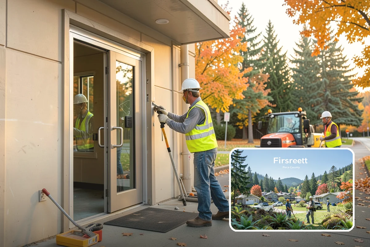 Municipal Stump Grinding in Fircrest, Pierce County, WA - Below-grade grinding removes trip and mowing hazards from public spaces