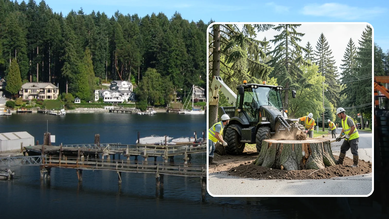 Municipal Stump Grinding in Gig Harbor, Pierce County, WA - We grind and restore public tree stumps to eliminate trip hazards and prepare sites for replanting or turf across Western...
