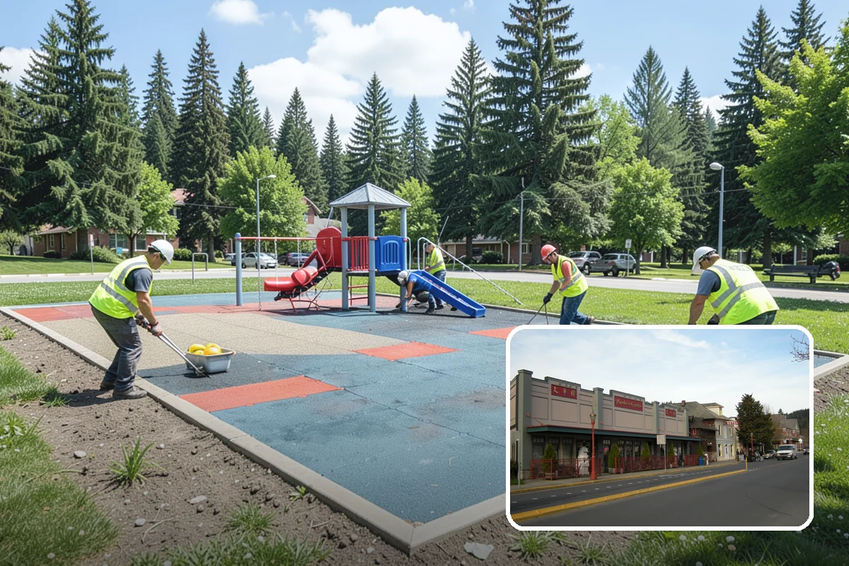Municipal Stump Grinding in Issaquah, King County, WA - Below-grade grinding removes trip and mowing hazards from public spaces