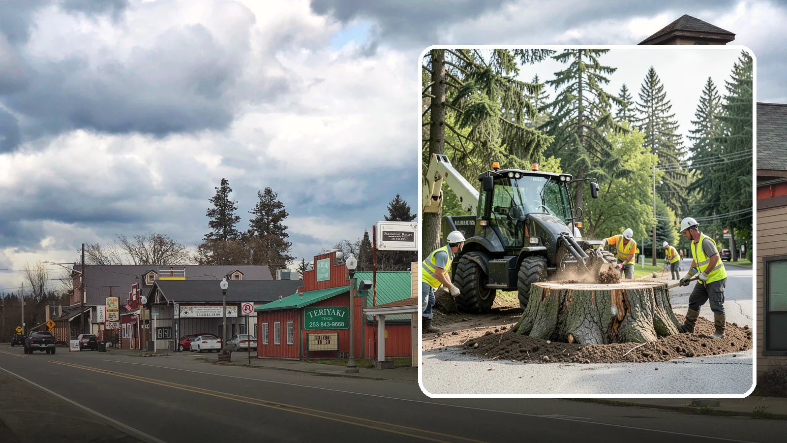 Municipal Stump Grinding in Roy, Pierce County, WA - We grind and restore public tree stumps to eliminate trip hazards and prepare sites for replanting or turf across Western...