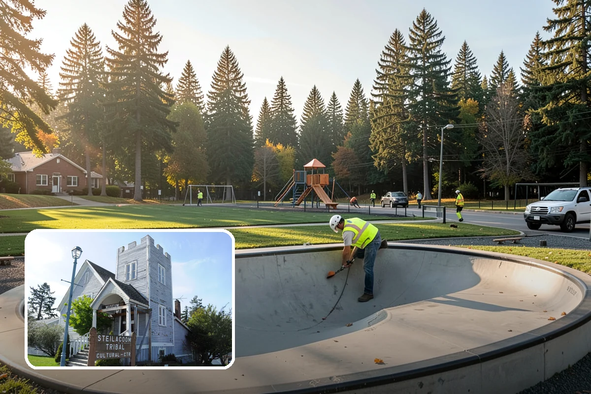 Municipal Stump Grinding in Steilacoom, Pierce County, WA - Below-grade grinding removes trip and mowing hazards from public spaces
