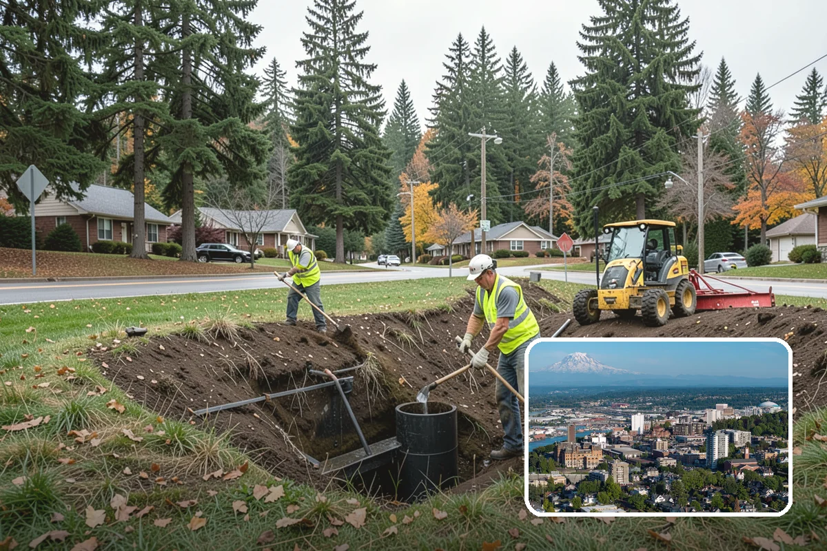 Municipal Stump Grinding in Tacoma, Pierce County, WA - Below-grade grinding removes trip and mowing hazards from public spaces