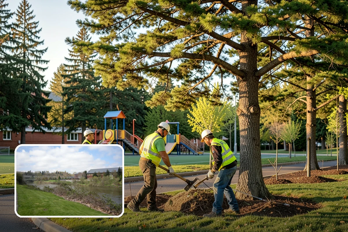 Municipal Stump Grinding in Tukwila, King County, WA - Below-grade grinding removes trip and mowing hazards from public spaces
