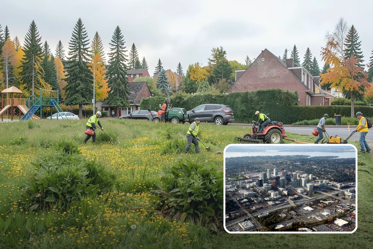 Municipal Tree Planting in Bellevue, King County, WA - Species matched to site conditions reduces future conflicts and replacements