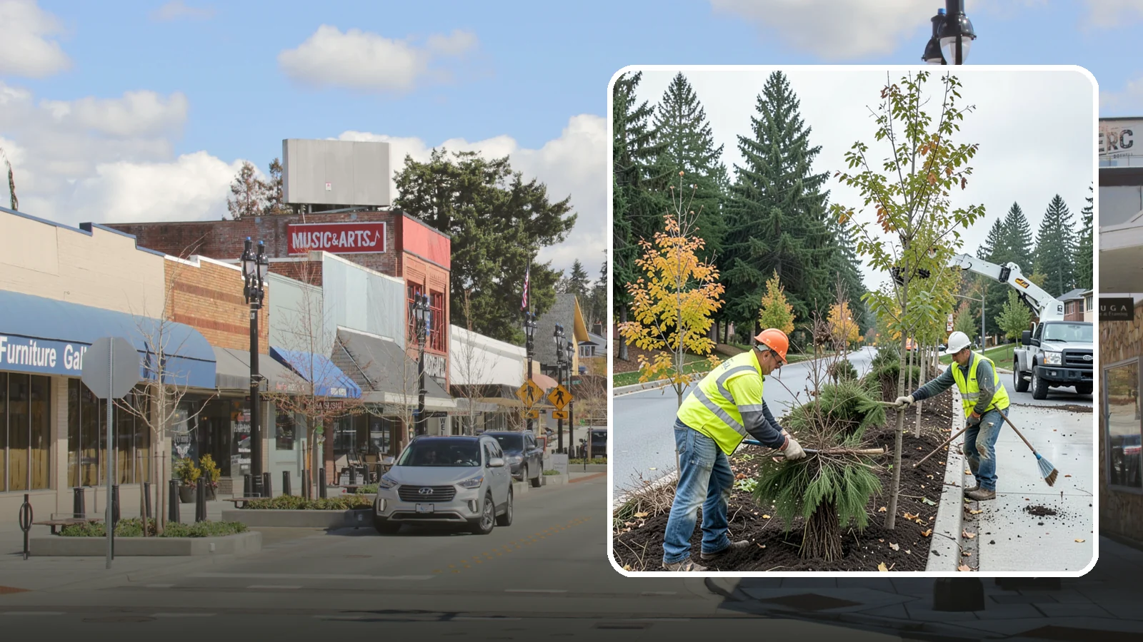 Municipal Tree Planting in Bothell, King County, WA - We plant right-tree-right-place public trees with establishment care for streets, parks, and civic sites across Western...