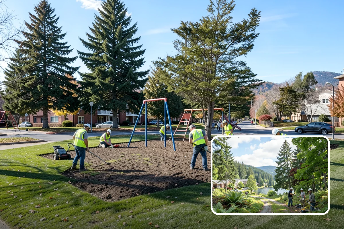 Municipal Tree Planting in Lake Forest Park, King County, WA - Species matched to site conditions reduces future conflicts and replacements
