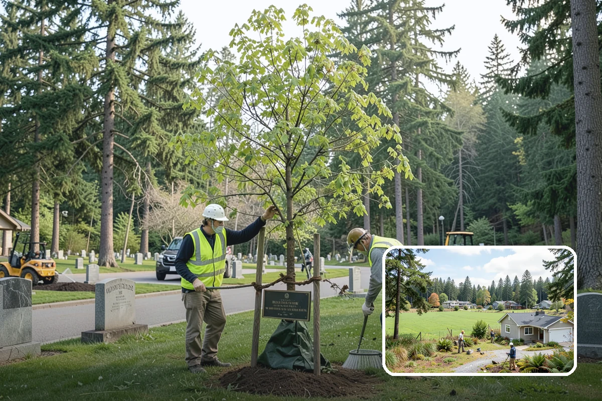 Municipal Tree Planting in Lyman, Skagit County, WA - Species matched to site conditions reduces future conflicts and replacements