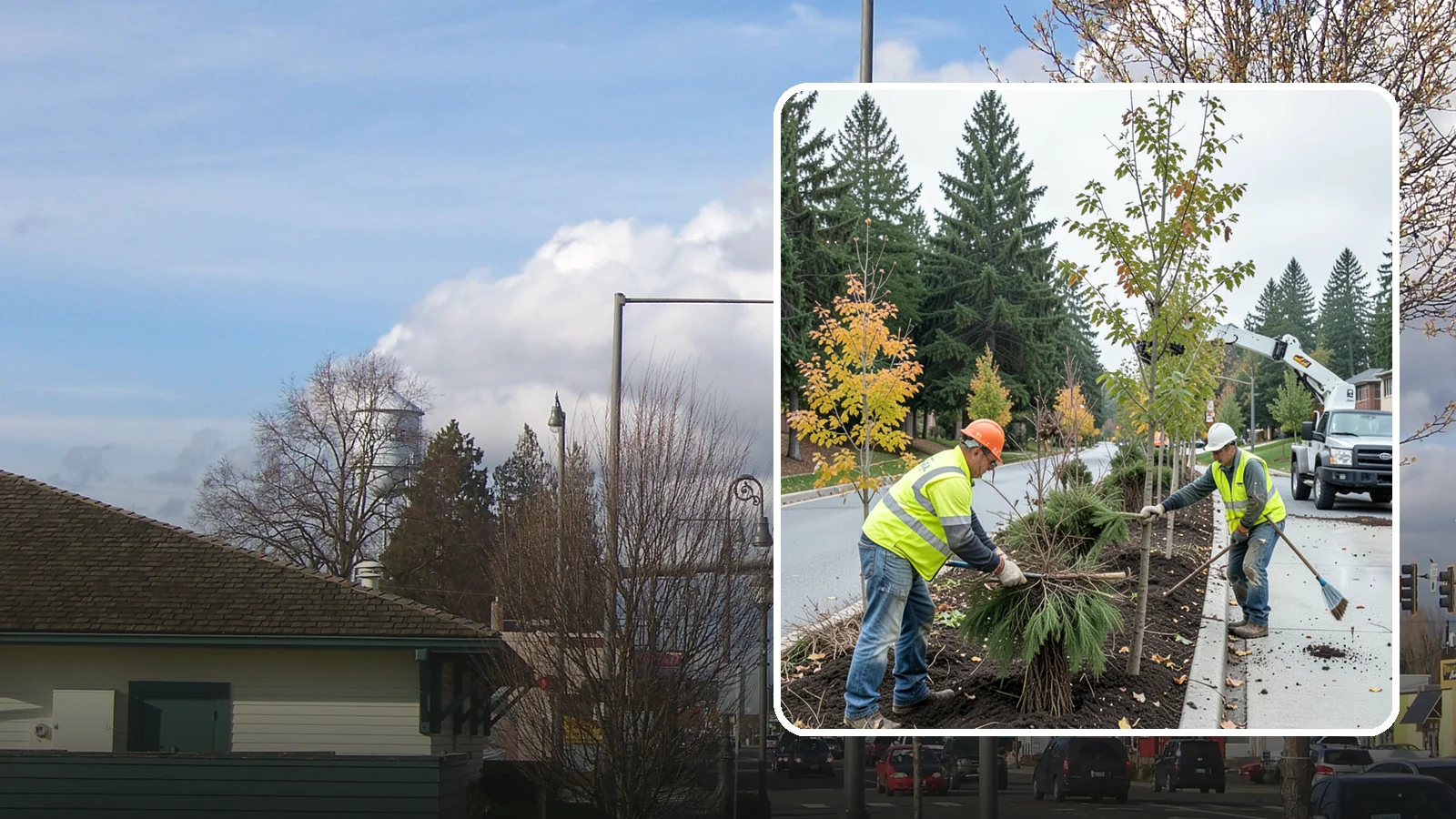 Municipal Tree Planting in Marysville, Snohomish County, WA - We plant right-tree-right-place public trees with establishment care for streets, parks, and civic sites across Western...