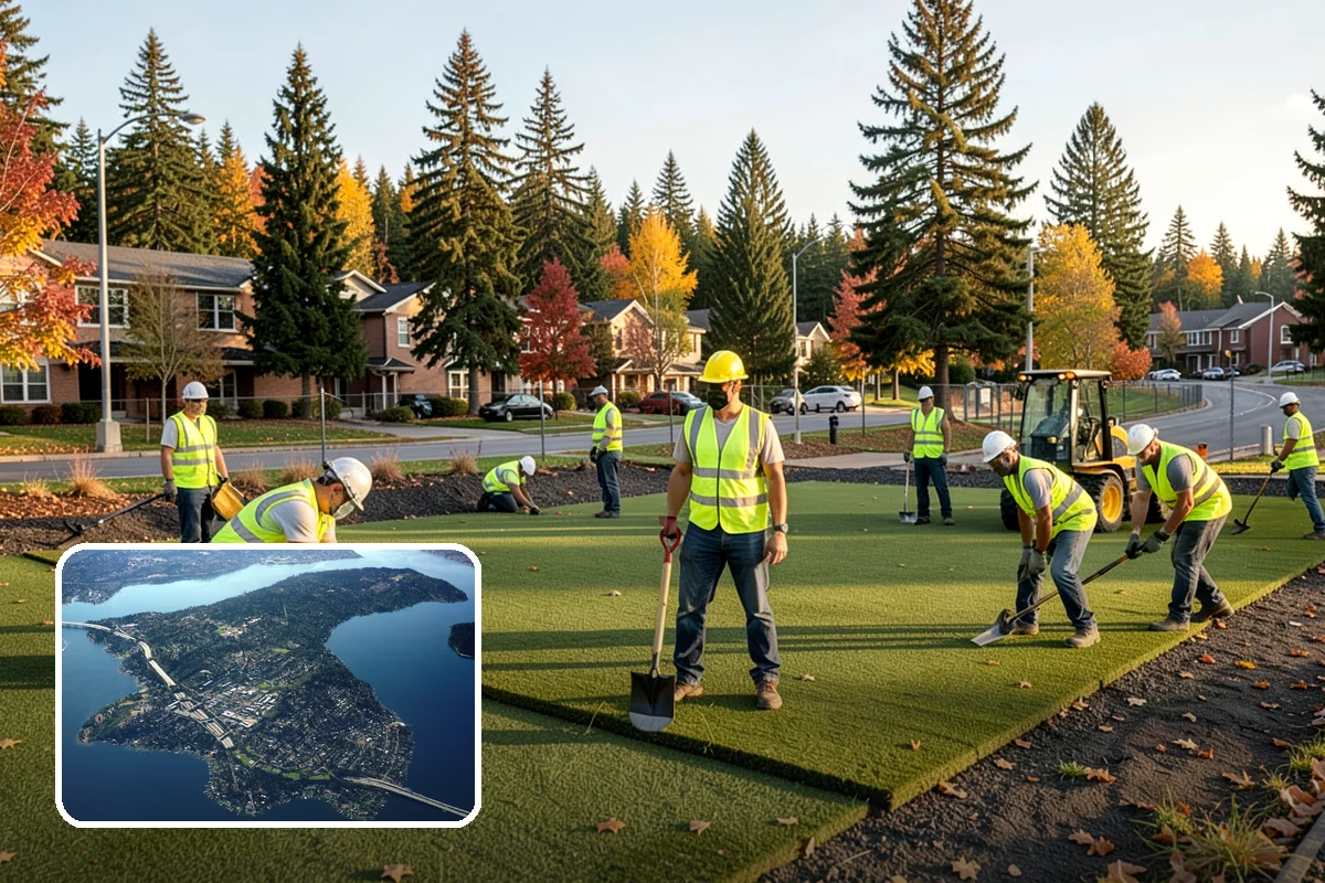 Municipal Tree Planting in Mercer Island, King County, WA - Species matched to site conditions reduces future conflicts and replacements
