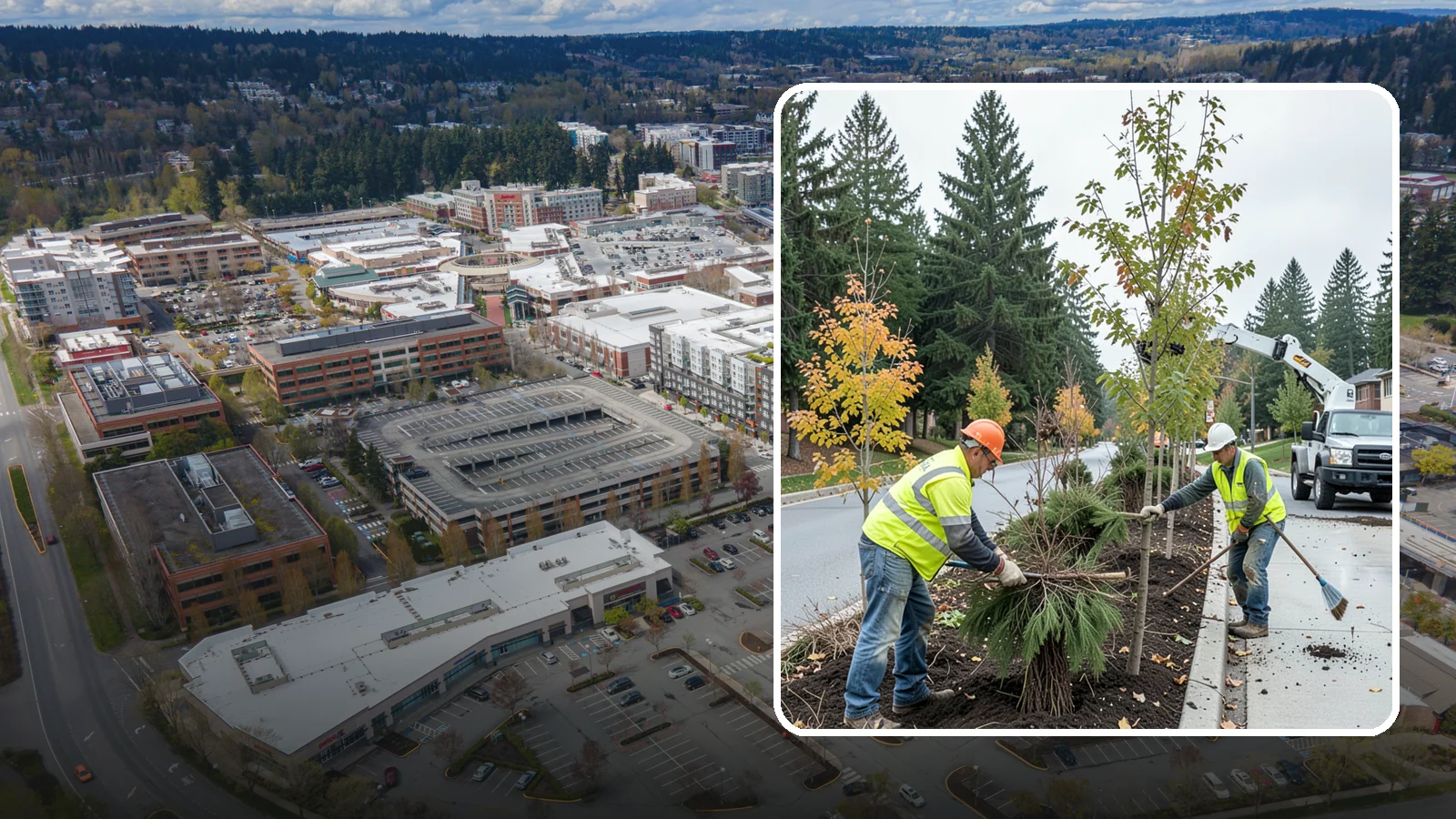 Municipal Tree Planting in Redmond, King County, WA - We plant right-tree-right-place public trees with establishment care for streets, parks, and civic sites across Western...