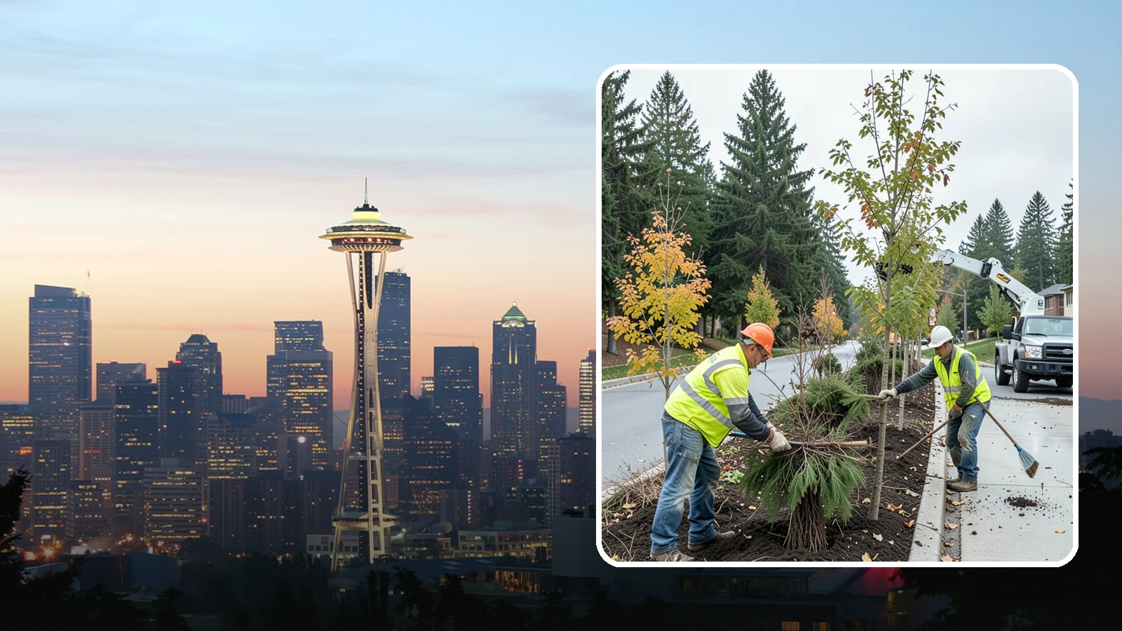 Municipal Tree Planting in Seattle, King County, WA - We plant right-tree-right-place public trees with establishment care for streets, parks, and civic sites across Western...