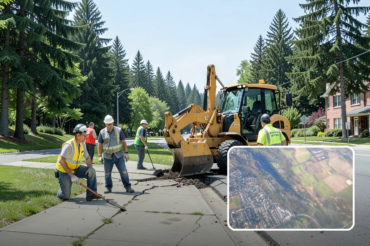 Municipal Vegetation Management in Algona, King County, WA - Cleared sight lines and signage improve public safety and MUTCD compliance