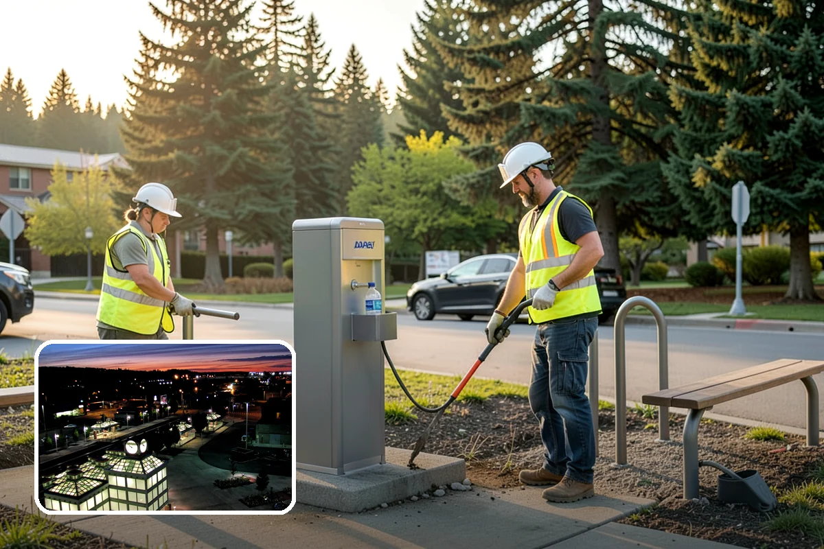 Municipal Vegetation Management in Auburn, King County, WA - Cleared sight lines and signage improve public safety and MUTCD compliance