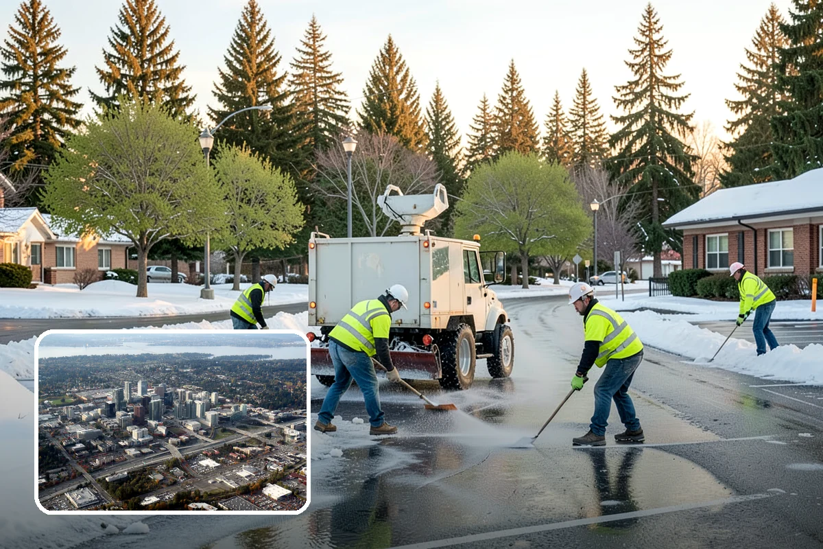Municipal Vegetation Management in Bellevue, King County, WA - Cleared sight lines and signage improve public safety and MUTCD compliance