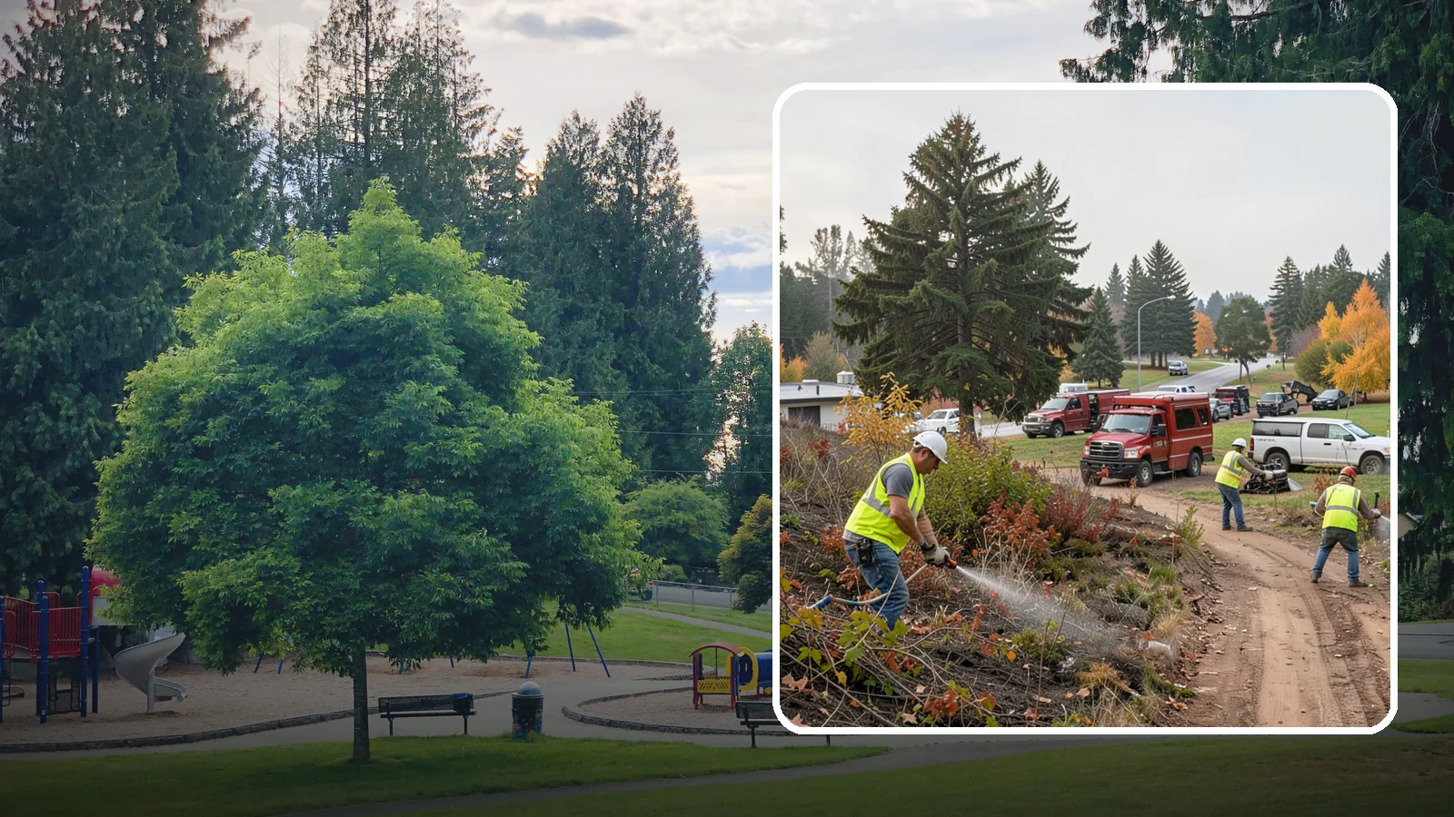 Municipal Vegetation Management in Bonney Lake, Pierce County, WA - We control brush, invasive growth, and encroaching vegetation across public rights-of-way, easements, and facility grounds for...